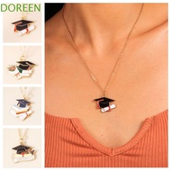 DOREEN GARD Chain Choker, Graduation Season Enamel Graduate Necklace, Cute Doctoral Cap Pin Commemorative Graduation Cap Clavicle Chain College