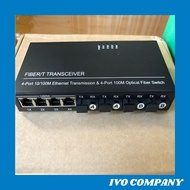 [HCM]Thiết Bị Chuyển Đổi Quang Điện 1 Sợi Media Converter 1FO 4 Quang 4 LAN 100Mbps
