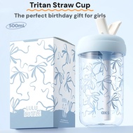 aks丨cup 500ml water cup tritan material straw cup coffee cup college student water cup girl gift