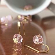是誰挖掘了水晶洞～小巧可愛玻璃水晶兩用耳環～粉紅水晶系列
