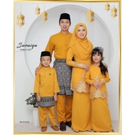 (MUSTARD) SET FAMILY RAYA 2022. BAJU RAYA SEDONDON IBU ANAK. SET IBU AYAH DAN ANAK. KURUNG MODEN SURAIYA