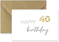 1 Premium Birthday Card for 40th Birthday Folding Card 10.5 x 14.8 cm with Envelope Happy Birthday F