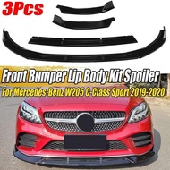3PCS W205 Bumper Lip Car Front Bumper Lip Deflector Diffuser Spoiler For Mercedes For Benz W205 C-Cl