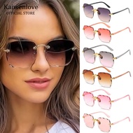 New Polarized Anti-UV400 Protection Square Rimless Gradient Sunglasses for Women Tinted Lady Shades 
