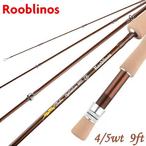 ROOBLINOS Fly Fishing Rod 4/5wt，9ft（2.7m）Ultra Lite，Carbon Rod，Freshwater Fly Rods，JIT，2026 New Fish