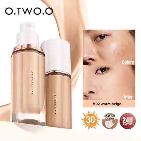 Liquid Foundation Cream 30ml Full Coverage Makeup Base SPF30 Waterproof Long Lasting Concealer Smoot
