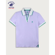 Beverly Hills Polo Club Women’s Cotton Spandex V-Neck Polo shirt in Lilac Ren2329