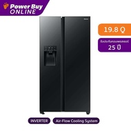 ·Hisense Side-By-Side Refrigerator 19.8 Cubic Feet (Black Glass) Model Rs700N4Tbui As the Picture On