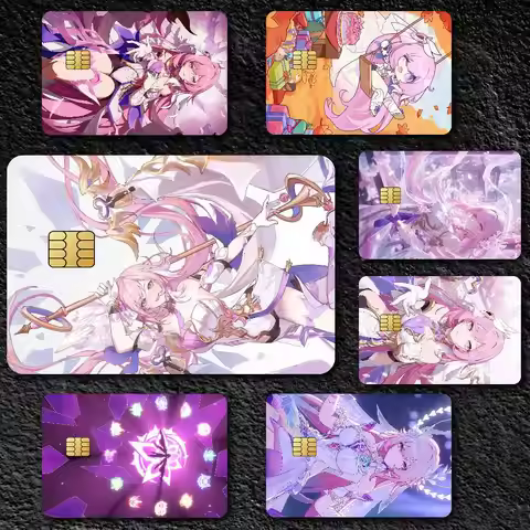 Honkai Impact 3rd Elysia Credit Card Skin Stickers for Bank Card Bus Metro Card Sticker Waterproof G
