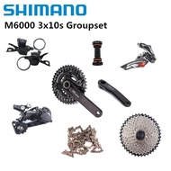 SHIMANO DEORE M6000 Groupset 3X10 Speed MTB M6000 170Mm 40-30-22T Crankset M6000ด้านหลัง Derailleur