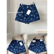 Aviva studio Dark Floral Jeans Shorts