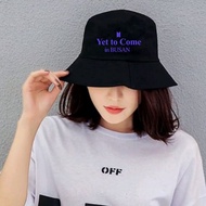 หมวกบัคเก็ตเกาหลี KPop Korean BTS Yet to Come in Busan Bucket Hat Purple Letter