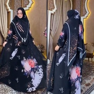 "READY" READY KEENAN SERUNI SYARI SET ABAYA GAMIS PREMIUM FULL CERUTY BABYDOLL