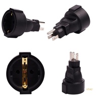 stay American Standard 3-pin to European Standard 3-pin Power Adapter Male to Female Socket Connector Power Supply Conve