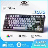 MagegeeTS75 Keyboard Membrane 75% RGB Backlit Knob Control Gaming Keyboard