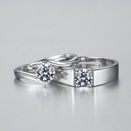 เซ็ทแหวนเพชร แหวนแหวนแต่งงาน เงินแท้ 92.5% ชุบทองคำขาว