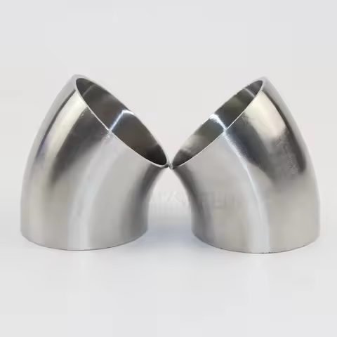 Sanitary Butt Weld Elbow 51 mm 57 mm 63 mm 76 mm OD 304 stainless steel welded 45 degree elbow polis