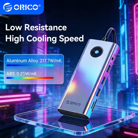 ORICO PD100W USB HUB Docking Station Type C HUB to 4K60Hz HDMI-Compatible VGA USB Adapter SD TF Spli