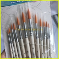 ♞Minimalist 12pcs Round Brush Set for Acrylic Gouache Watercolor Painting (White)