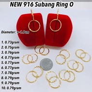 EMAS 916 TULEN SUBANG RING BULAT MURAH  OFFER 