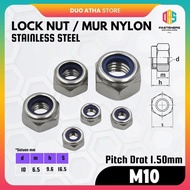 Nylon Nut M10 / Lock Nut M10 / Nylon Nut M10 Stainless Steel 304 Key 17