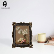[Serenable] Picture Frame Vintage Photos Photo Holder Decor Bedroom Baroque Frames B 7inch , Black, 