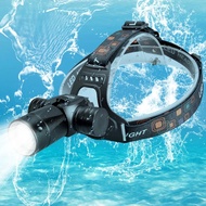 5000 lumen Underwater diving Headlights  scuba diving flashlight Stepless Dimming Fishing light