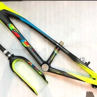 Frame Sepeda Bmx GT Speed Carbon Wc BB30 Include Fork Black Yellow Flu