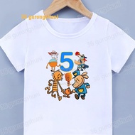 kids 3 4 5 6 7 8 9 old Birthday t Shirt For boys Tshirt Girl t-shirt Dogman Kid Clothes Boys clothin