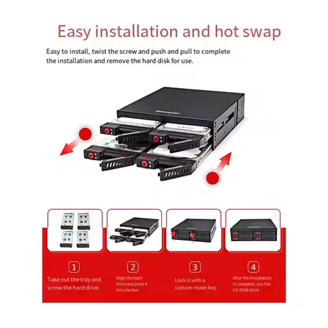 A40I 4-Bay 2.5Inch SATA SSD HDD Enclosure Mobile Rack/Enclosure Hard Disk Enclosure Rack Data Storag