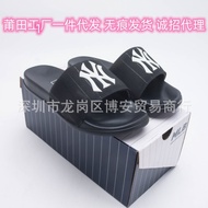 《323》โรงงาน Putian ฤดูร้อนใหม่บริสุทธิ์ดั้งเดิม MLB แยงกี้ NY ลายปัก LA รองเท้าแตะคู่ชายหญิง