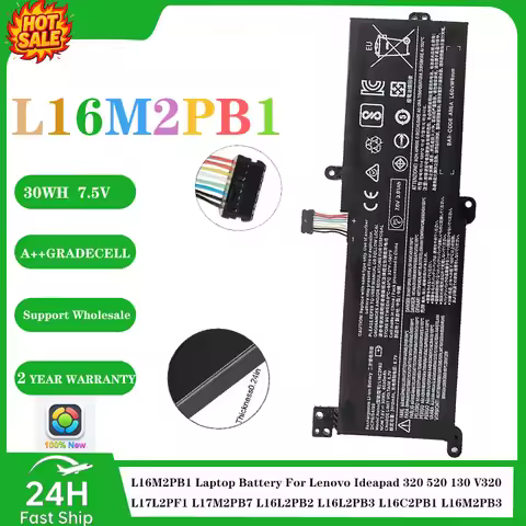 L16M2PB1 L16C2PB2 Laptop Battery For Lenovo Ideapad 320 520 130 V320 S145 L17L2PF1 L17M2PB7 L16L2PB2