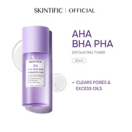 SKINTIFIC Aha Bha Pha Exfoliating Toner 80ml - for Exfoliation, Facial Glow and Smooth Skin