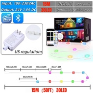 Outdoor Eaves Lights 60M 24V Waterproof - Permanent Installation LED Fairy Lights for Christmas