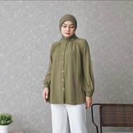 Alina Blouse Crinkle airflow LD 120 Warna Coksu Army Polos