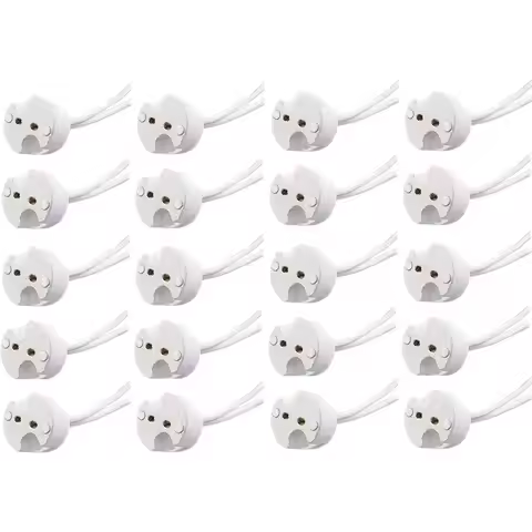 JOYINLED MR11 Ceramic Lamp Socket Holder 10PCS MR16 GU5.3 G4 with Wire Connector LED Halogen Bulb Ba
