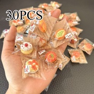 30pcs Mini Cake Dessert Bread Food and Play Independent Packaging Miniature Simulation Children's Pl