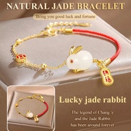 [Authentic Good Jade] Good Luck Lucky Jade Rabbit Bracelet Bangle Ring Pendant