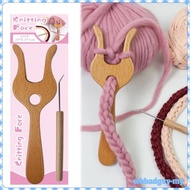 Rushawk Knitting Fork And Curved Pin Kit Wooden Crafting Cording Yarn Braider Kit