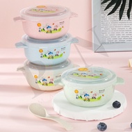 Children Lunch Box Kids Tableware Baby Cutlery Dinner Plate Bowl And Spoon 330ml Baby Mangkuk / 儿童碗