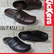 Kickers Leather Sandals - Men's Slip-On Sandals - Kickers Sandals - Black, 39