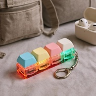 Keyboard Fidget Toy with LED Light Keyboard Fidget Keychain 4-in-1 Keyboard Button Stress Relief Fid