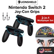 (MY) LionShield Nintendo Switch 2 Joy Controller Hand Grips Multiplayer Comfort with Strap