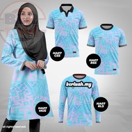 Family/couple Set T Shirt Muslimah Jersey Murah Baju Muslimah Lengan Panjang Perempuan Blue Sublimation Jersey Muslimah T Shirt Berkolar Lelaki Kanak Kanak Plus Size