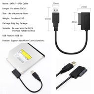 USB 2.0 to Mini Sata II 7+6 13Pin Adapter Converter Cable For Laptop CD/DVD ROM Slimline Drive Conve