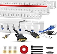 Cable Trunking Raceway Kit, Open Slot Wire Trunking for TV Cables, Cable Concealer Cable Tray 62.8 i