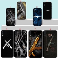 Samsung A12 A22 A32 A52 4G A32 A42 A52 5G pistol AK47 Soft black phone case