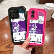 Cartoon Cute Plane Ticket Kuromi Phone Casing For Redmi 10 10a 10c 10x 11a 12 12c 13c A3 A1 A2 Plus 