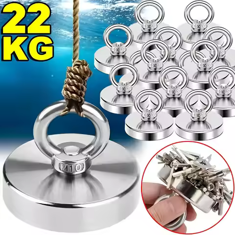 Super Strong Magnets Set Neodymium N52 Hook with Countersunk Hole Eyebolt Magnetic Hooks Salvage Sea