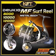 KFT DEUKIO MF long cast surf casting spinning fishing reel Mesin Pancing Mancing Pantai Surf screw in handle carbon knob